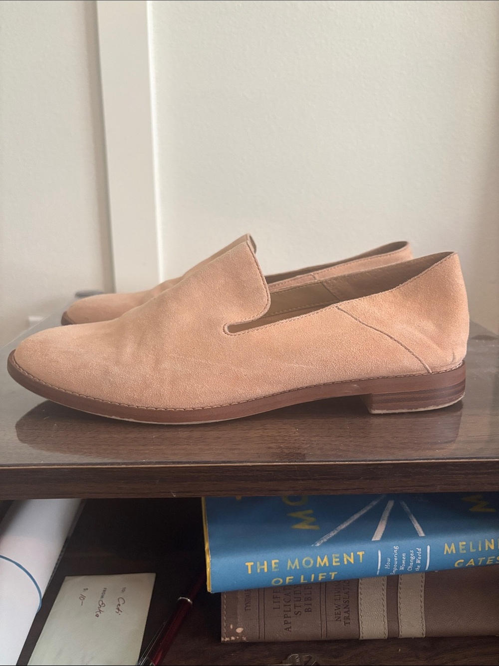 Franco Sarto Suede Slip-On Loafers in Light Tan